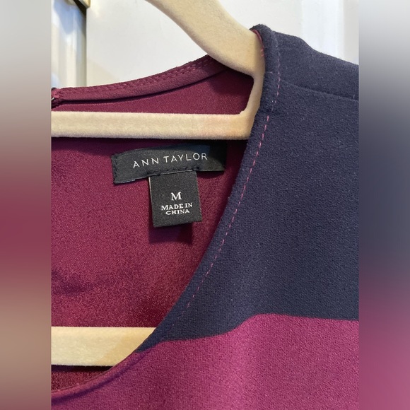 Ann Taylor multicolor sleeveless striped swing dress. - Picture 5 of 6